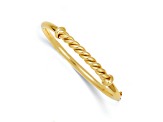 14K Yellow Gold Polished Twisted Bar Bangle