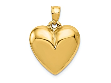 Picture of 14k Yellow Gold 3D Polished Puffed Heart Pendant
