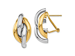 14K Yellow Gold and 14K White Gold Swirl Stud Earrings