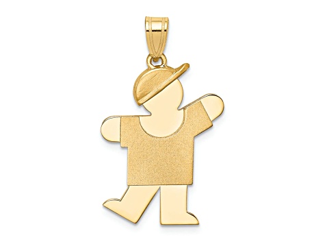 14k Yellow Gold Satin Boy with Hat on Left Charm