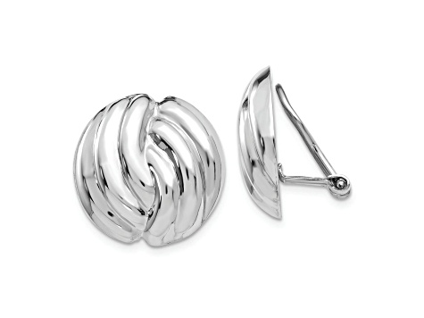 Rhodium Over 14k White Gold Non-pierced Stud Earrings