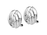 Rhodium Over 14k White Gold Non-pierced Stud Earrings