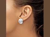 Rhodium Over 14k White Gold Non-pierced Stud Earrings