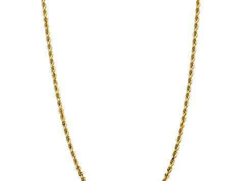 10k Yellow Gold 4mm Solid Diamond-Cut Quadruple Rope 20 Inch Chain ...