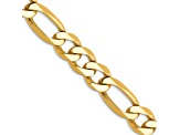 14K Yellow Gold 10mm Flat Figaro Chain Necklace