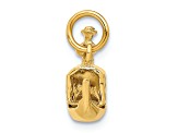 14k Yellow Gold Textured Gondola Charm Pendant