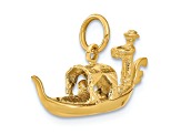 14k Yellow Gold Textured Gondola Charm Pendant