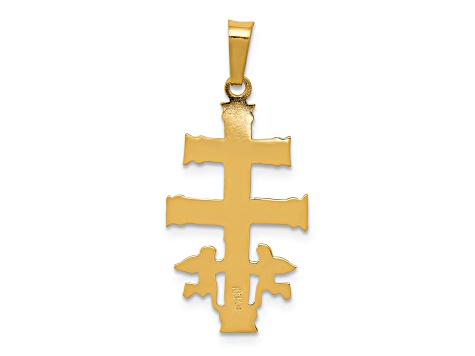 14K Yellow and White Gold Cara Vaca Crucifix Pendant