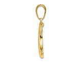 14K Yellow Gold and White Rhodium Moon with Dangle Star Pendant