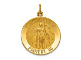 14k Yellow Gold Polished and Satin Medium St. Florian Medal Pendant