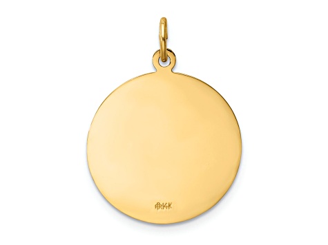 14k Yellow Gold Polished and Satin Medium St. Florian Medal Pendant