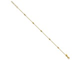 14K Yellow Gold Polished Diamond-cut 9-inch Plus 1-inch Extension Anklet