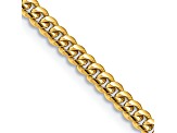 14k Yellow Gold 3.5mm Solid Miami Cuban 22 Inch Chain