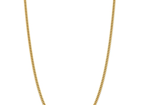 14k Yellow Gold 3.5mm Solid Miami Cuban 22 Inch Chain