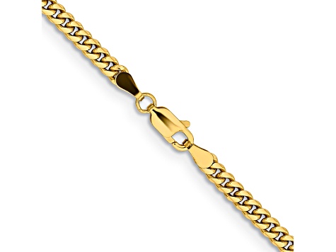 14k Yellow Gold 3.5mm Solid Miami Cuban 22 Inch Chain