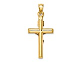 14K Yellow and White Gold Hollow Crucifix Pendant