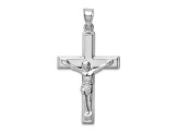 Rhodium Over 14K White Gold Polished Crucifix Pendant