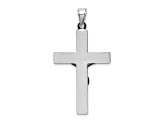 Rhodium Over 14K White Gold Polished Crucifix Pendant