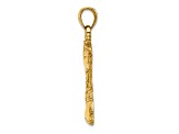 14k Yellow Gold Textured Cowboy Boot with Spur Charm