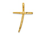14K Yellow Gold Polished Curved Cross Chain Slide