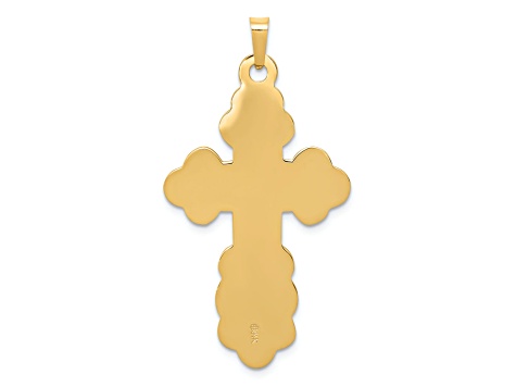 14K Yellow Gold Eastern Orthodox Cross Pendant