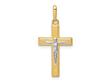Picture of 14K Yellow and White Gold Crucifix Pendant