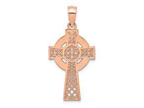 14K Rose Gold Celtic Cross Pendant