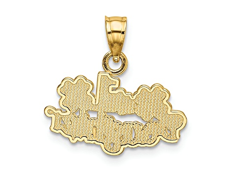 14k Yellow Gold Textured #1 Daughter with Flowers pendant