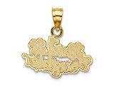 14k Yellow Gold Textured #1 Daughter with Flowers pendant