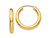 14k Yellow Gold Polished 13/16" Endless Tube Hoop Earrings