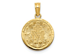 thumbnail image 2 of Golden Fire Jewelry 10k Solid Gold Miraculous Medal Pendant - Oval, No Stone, Rolo Chain 2 of 5