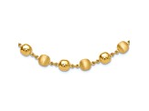 14K Yellow Gold Polished and Satin Puffed Circles Necklace