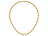 14K Yellow Gold Polished and Satin Puffed Circles Necklace