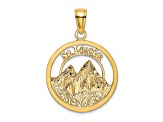 14k Yellow Gold Textured ST. LUCIA Twin Pitons Charm