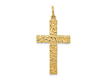 14K Yellow Gold Reversible Latin Cross Pendant - 15PMWA | JTV.com