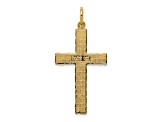 14k Yellow Gold Textured Nugget Style Cross Pendant