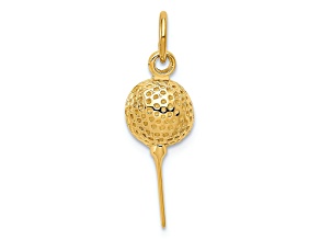 14k Yellow Gold Textured Golf Ball Charm