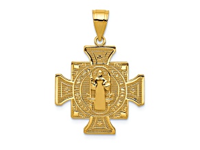 14K Yellow Gold San Benito 2-Sided Cross Pendant
