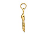 14K Yellow Gold with White Rhodium Polished Cat and Kitten Charm