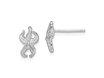 Picture of Rhodium Over 14k White Gold Starfish Stud Earrings