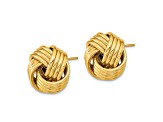 14k Yellow Gold Polished Love Knot Stud Earrings