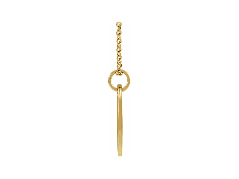 14K Yellow Gold Aries Zodiac Disc Pendant With Chain