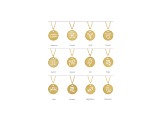 14K Yellow Gold Aries Zodiac Disc Pendant With Chain