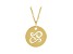 14K Yellow Gold Cancer Zodiac Disc Pendant With Chain