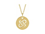 14K Yellow Gold Cancer Zodiac Disc Pendant With Chain