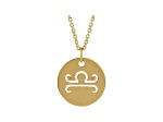 14K Yellow Gold Libra Zodiac Disc Pendant With Chain
