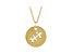 14K Yellow Gold Sagittarius Zodiac Disc Pendant With Chain