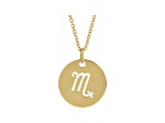 14K Yellow Gold Scorpio Zodiac Disc Pendant With Chain