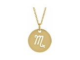 14K Yellow Gold Scorpio Zodiac Disc Pendant With Chain