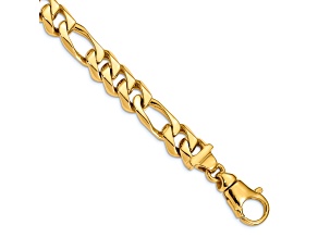 14K Yellow Gold 10.9mm Hand-Polished Fancy Link Bracelet